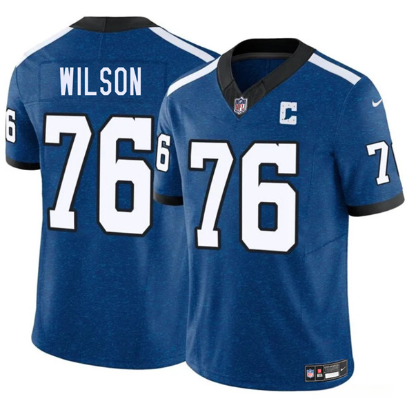 Men's Indianapolis Colts #76 Jack Wilson Blue 2025 F.U.S.E. Throwback Vapor Limited Football Stitched Jersey