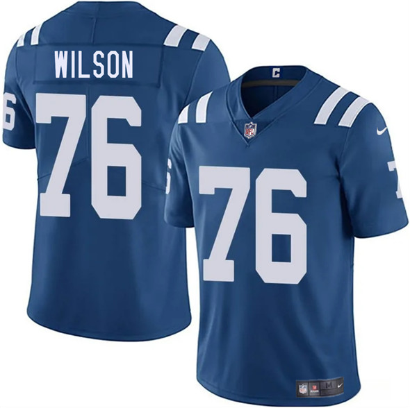 Men's Indianapolis Colts #76 Jack Wilson Blue 2025 Vapor Limited Football Stitched Jersey
