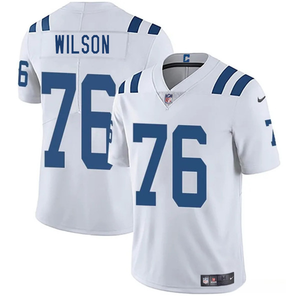 Men's Indianapolis Colts #76 Jack Wilson White 2025 Vapor Limited Football Stitched Jersey