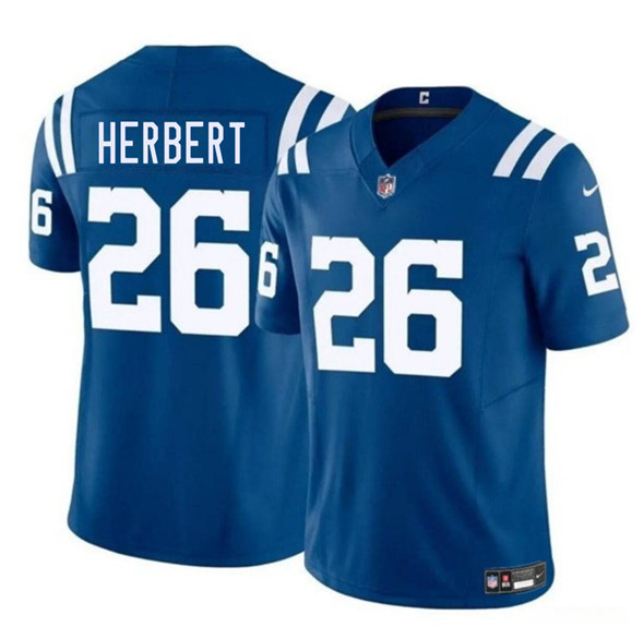 Men's Indianapolis Colts #26 Khalil Herbert Blue 2025 F.U.S.E. Vapor Limited Football Stitched Jersey