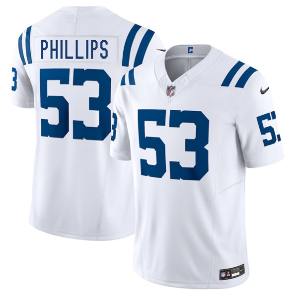 Men's Indianapolis Colts #53 Jacob Phillips White 2025 F.U.S.E. Vapor Limited Football Stitched Jersey