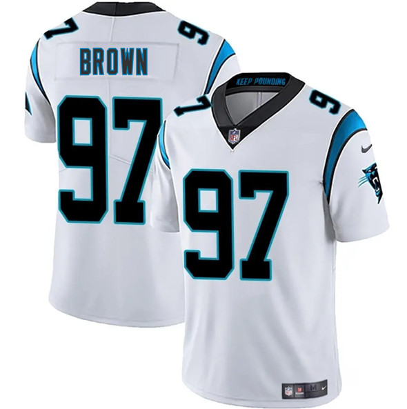 Men's Carolina Panthers #97 Bobby Brown White 2025 Vapor Limited Football Stitched Jersey