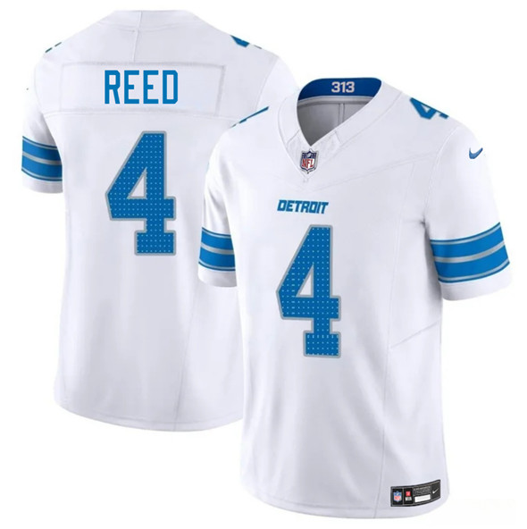 Men's Detroit Lions #4 D.J. Reed White 2025 F.U.S.E. Vapor Limited Football Stitched Jersey