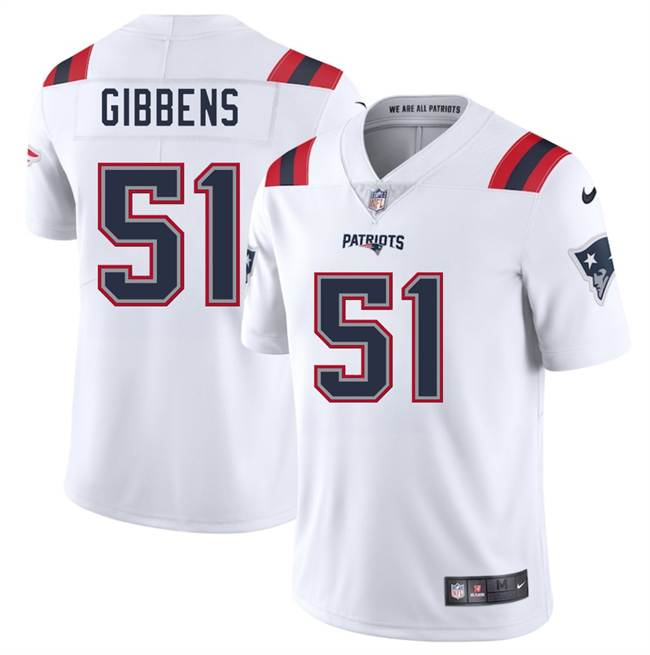 Men's New England Patriots #51 Jack Gibbens White 2025 Vapor Limited Football Stitched Jersey