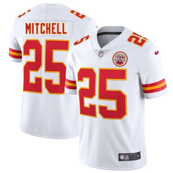Men's Kansas City Chiefs #25 Elijah Mitchell White 2025 Vapor Untouchable Limited Football Football Stitched Jersey