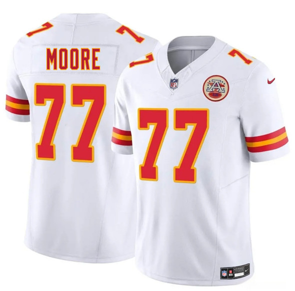 Men's Kansas City Chiefs #77 Jaylon Moore White 2025 F.U.S.E. Vapor Untouchable Limited Football Stitched Jersey