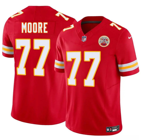 Men's Kansas City Chiefs #77 Jaylon Moore Red 2025 F.U.S.E. Vapor Untouchable Limited Football Stitched Jersey