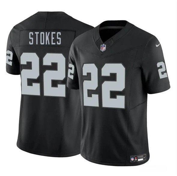 Men's Las Vegas Raiders #22 Eric Stokes Black 2025 F.U.S.E. Vapor Football Stitched Jersey