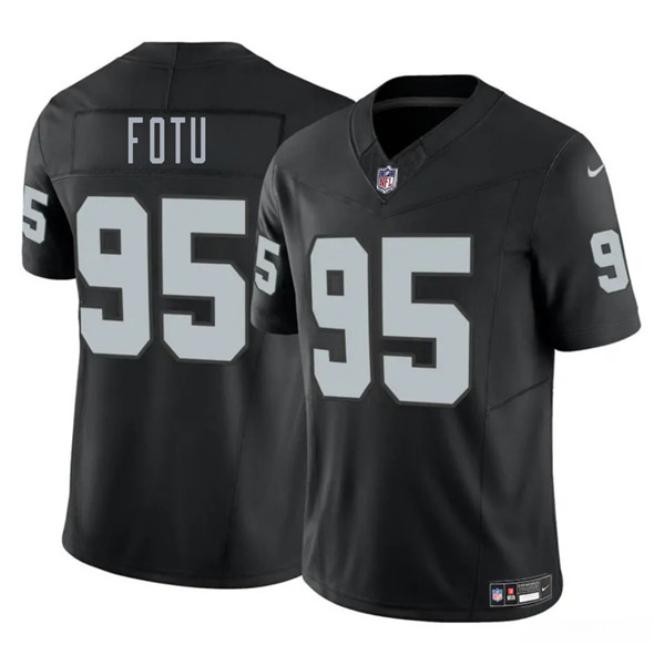 Men's Las Vegas Raiders #95 Leki Fotu Black 2025 F.U.S.E. Vapor Football Stitched Jersey