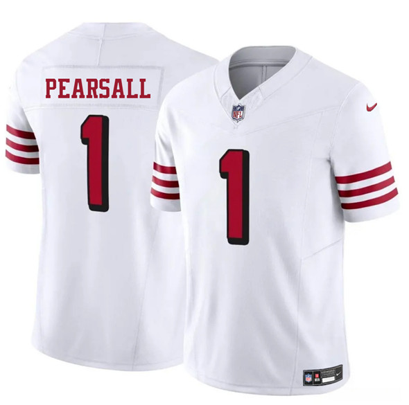 Men's San Francisco 49ers #1 Ricky Pearsall New White 2025 F.U.S.E. Vapor Untouchable Limited Football Stitched Jersey