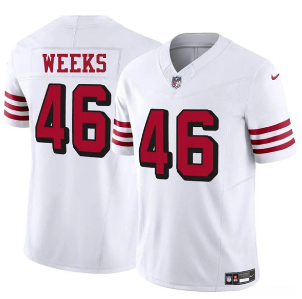 Men's San Francisco 49ers #46 Jon Weeks New White 2025 F.U.S.E. Vapor Untouchable Limited Football Stitched Jersey