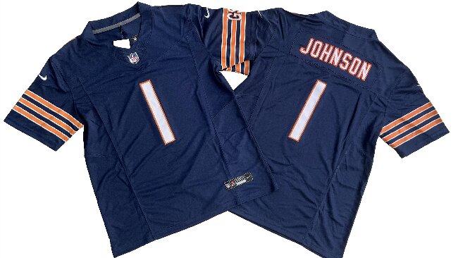 Men's Chicago Bears #1 Jaylon Johnson Navy 2024 F.U.S.E. Vapor Football Stitched Jersey