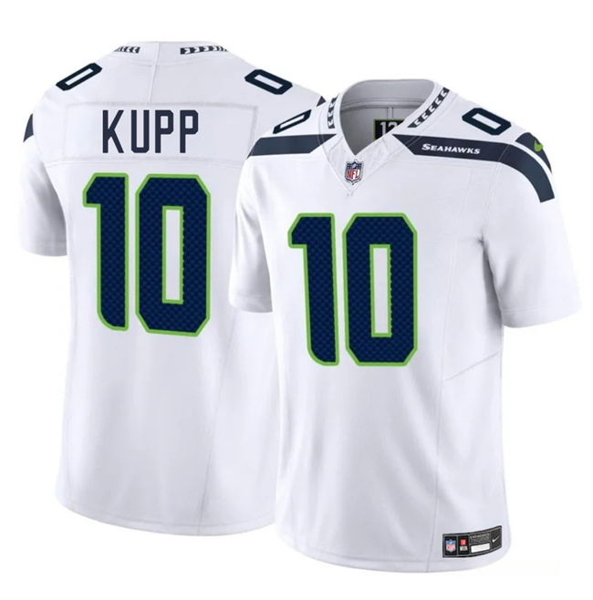 Men's Seattle Seahawks #10 Cooper Kupp White 2025 F.U.S.E. Vapor Limited Football Stitched Jersey