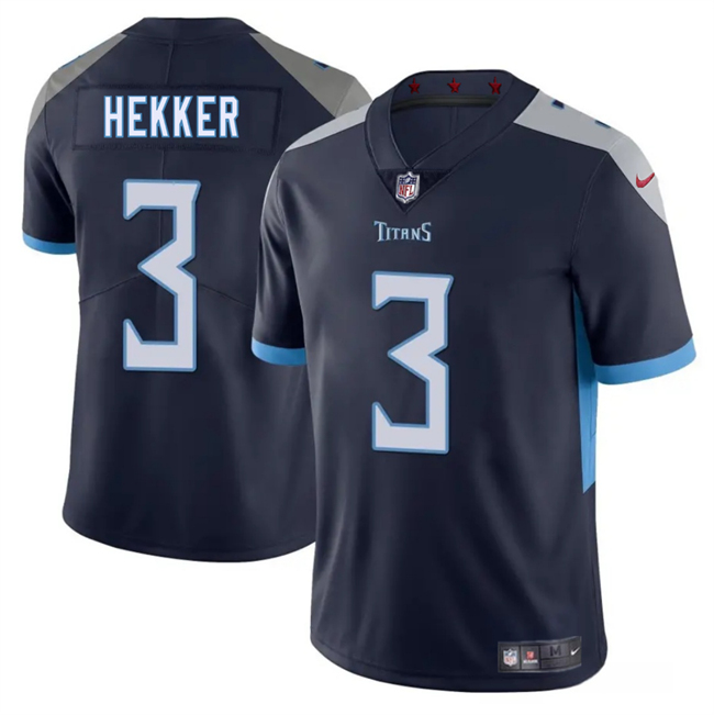Men's Tennessee Titans #3 Johnny Hekker Navy 2025 Vapor Untouchable Stitched Jersey