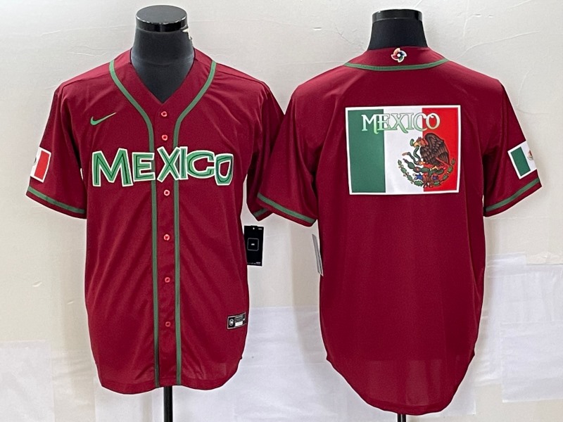 Men's Mexico Baseball 2023 Red World Baseball Classic Team Big Logo Stitched  Jersey