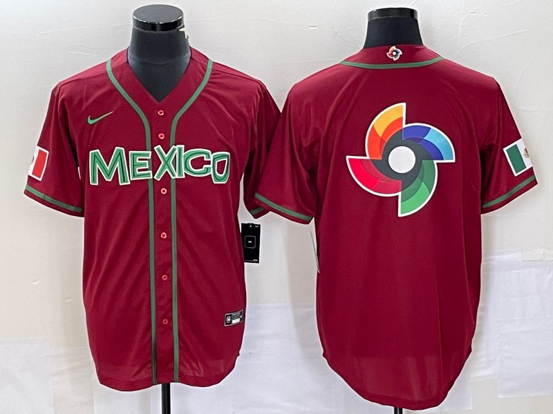 Men's Mexico Baseball 2023 Red World Baseball Classic Team Big Logo  Stitched  Jersey