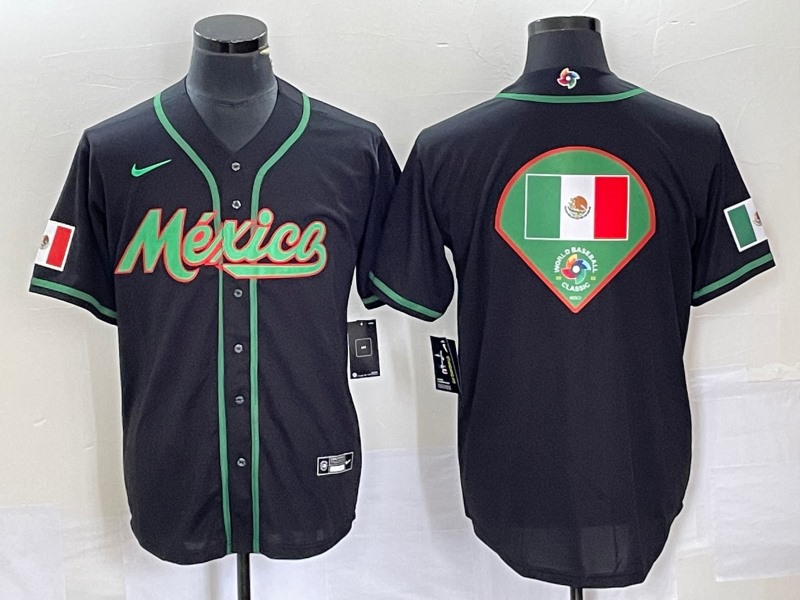 Men's Mexico Baseball 2023 Black World Baseball Classic Team Big  Logo Stitched Jersey