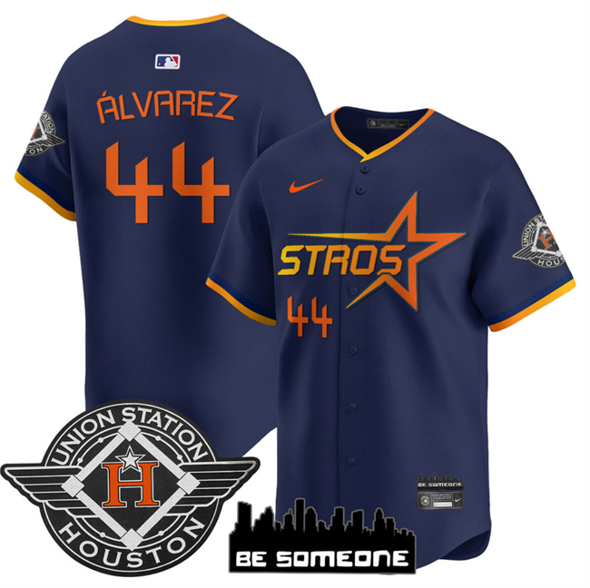 Men's Houston Astros #44 Yordan Alvarez Navy 2025 City Connect Limited Stitched Baseball Jersey