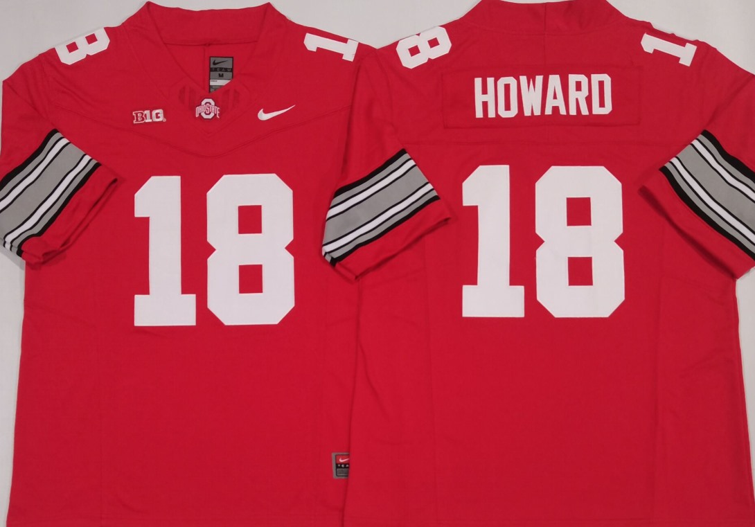 Men's Ohio State Buckeyes #18 Will Howard Red 2025 F.U.S.E. Limited Stitched Jersey