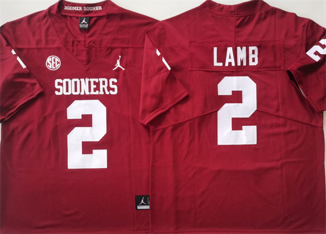 Men's Oklahoma Sooners #2 CeeDee Lamb Red Stitched Jersey