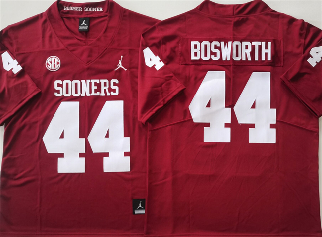 Men's Oklahoma Sooners #44 Brian Bosworth Red Stitched Jersey