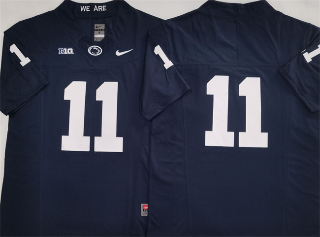 Men's Penn State Nittany Lions #11 Abdul Carter Navy 2024 F.U.S.E. No Name Stitched Jersey