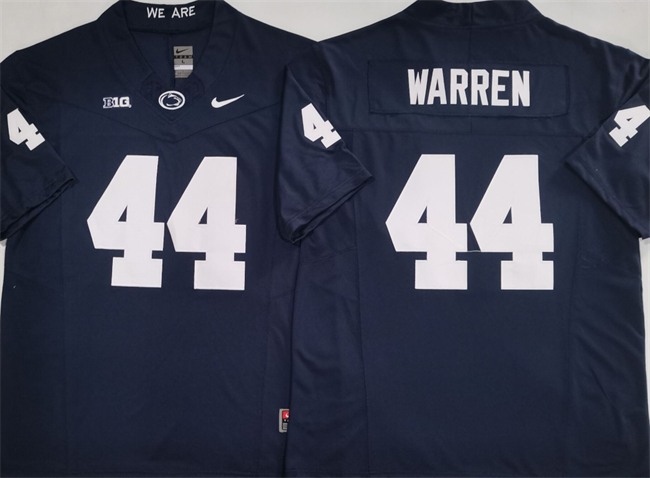Men's Penn State Nittany Lions #44 Davis Warren Navy 2024 F.U.S.E. With Name Stitched Jersey