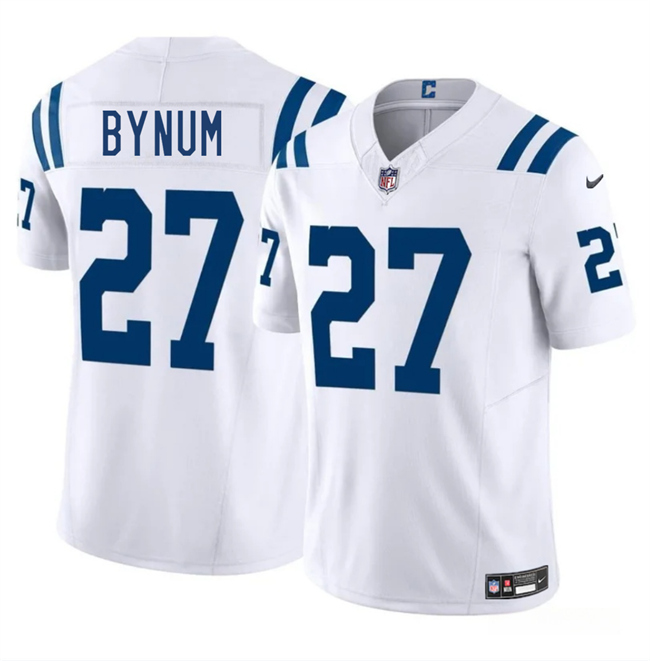 Men's Indianapolis Colts #27 Cam Bynum White 2025 F.U.S.E. Vapor Limited Stitched Football Jersey