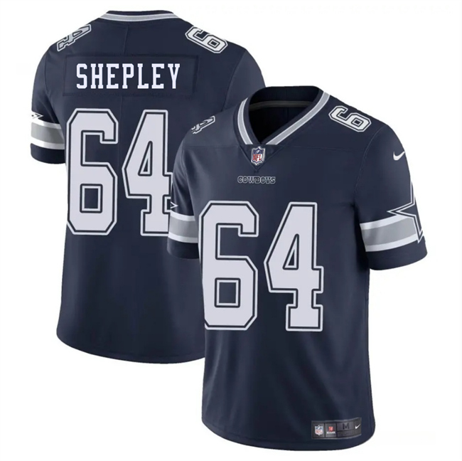 Men's Dallas Cowboys #64 Dakoda Shepleys Navy Blue 2025 Vapor Untouchable Limited Stitched Football Jersey