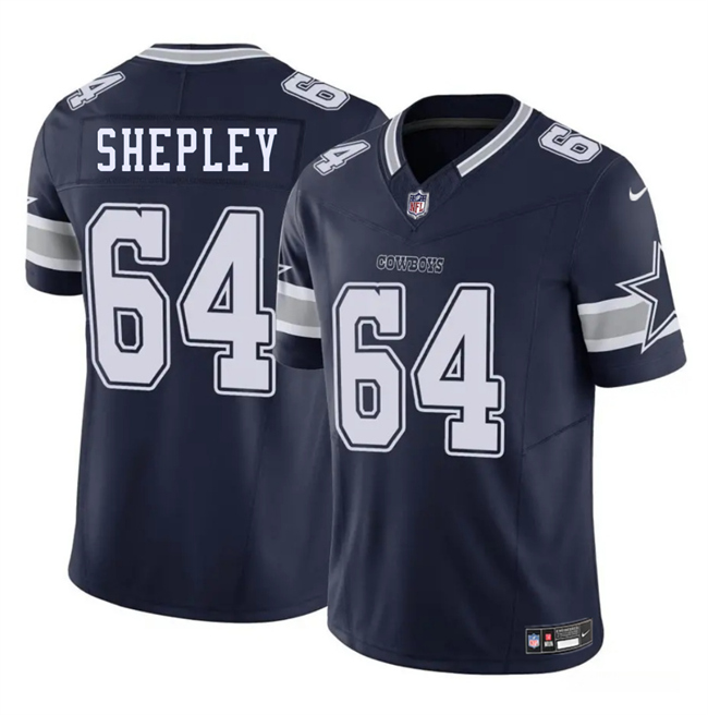 Men's Dallas Cowboys #64 Dakoda Shepleys Navy 2025 F.U.S.E Vapor Untouchable Limited Stitched Football Jersey