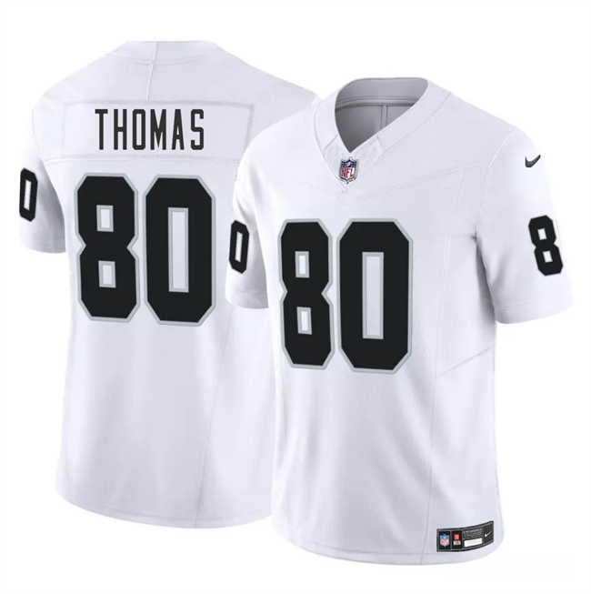 Men's Las Vegas Raiders #80 Ian Thomas White 2025 F.U.S.E. Vapor Stitched Football Jersey