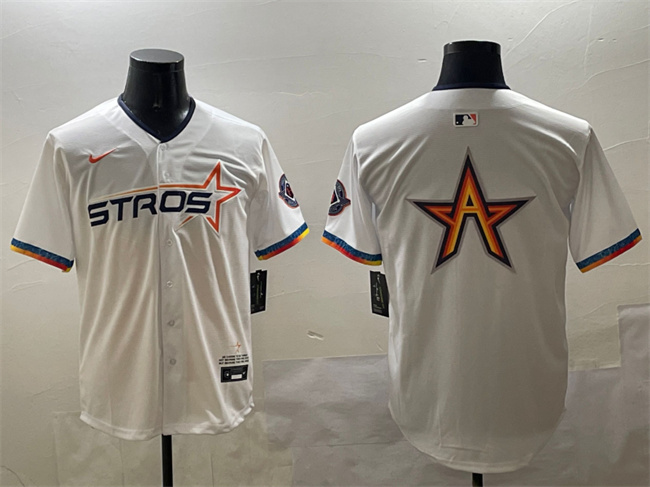 Men's Houston Astros Team Big Logo White 2025 City Connect Limited Stitched Baseball Jersey 001