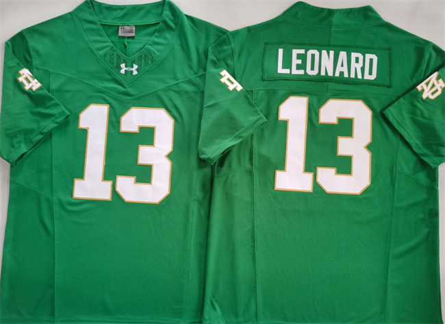 Men's Notre Dame Fighting Irish #13 Riley Leonard Green 2024 F.U.S.E. Limited Stitched Jersey