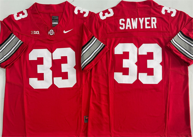 Men's Ohio State Buckeyes #33 Jack Sawyer Red 2025 F.U.S.E. Limited Stitched Jersey