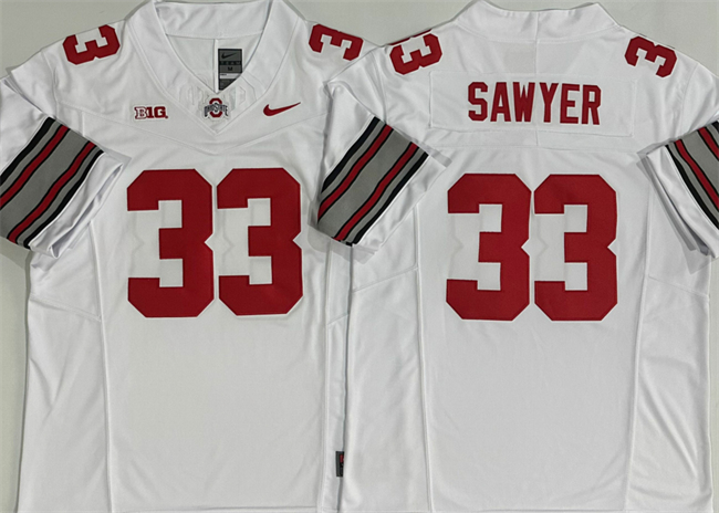 Men's Ohio State Buckeyes #33 Jack Sawyer White 2025 F.U.S.E. Limited Stitched Jersey