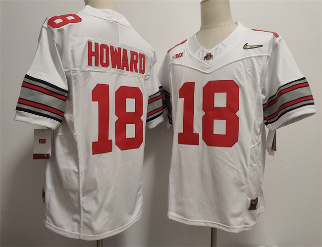 Men's Ohio State Buckeyes #18 Will Howard White F.U.S.E. Limited Stitched Jersey