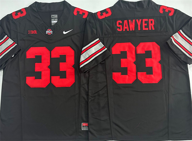 Men's Ohio State Buckeyes #33 Jack Sawyer Black 2025 F.U.S.E. Limited Stitched Jersey