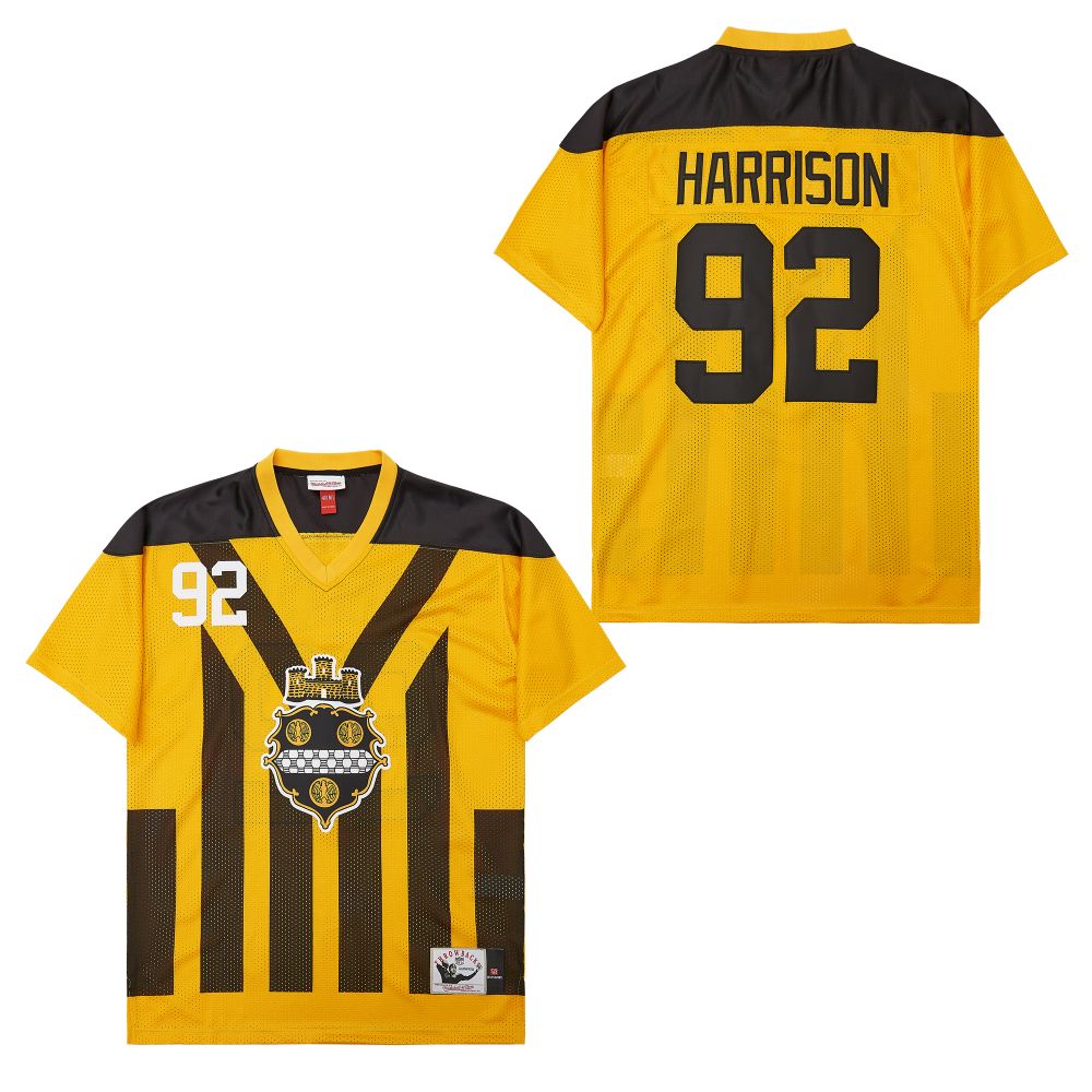 Men's  Pittsburgh Steelers #92 James Harrison 1994 Mitchell & Ness Authentic Throwback Retired Player Jersey - Gold