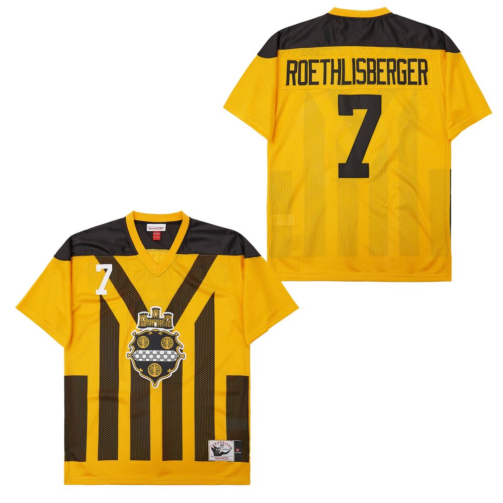Men's  Pittsburgh Steelers #7 Ben Roethlisberger 1994 Mitchell & Ness Authentic Throwback Retired Player Jersey - Gold