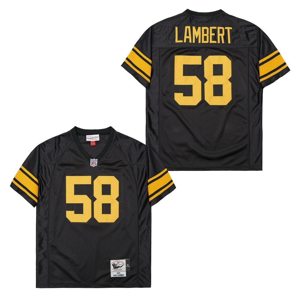 Men's Pittsburgh Steelers #58 Jack Lambert Mitchell & Ness  Legacy Replica Team Jersey - Black