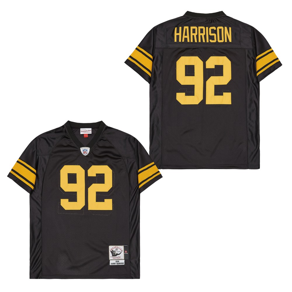 Men's Pittsburgh Steelers #92 James Harrison Mitchell & Ness  Legacy Replica Team Jersey - Black
