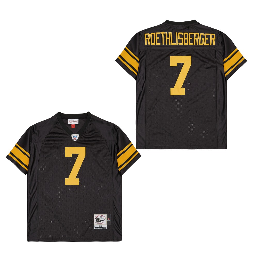 Men's Pittsburgh Steelers #7 Ben Roethlisberger Mitchell & Ness  Legacy Replica Team Jersey - Black