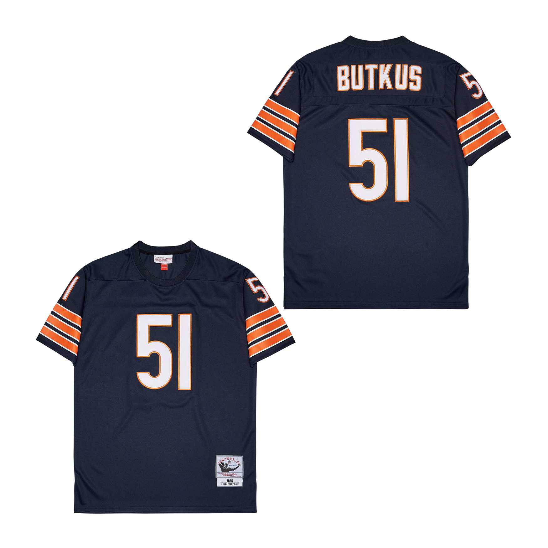Men's Chicago Bears #51  Dick Butkus Mitchell & Ness Big & Tall 1968 Retired Player Replica Jersey - Navy