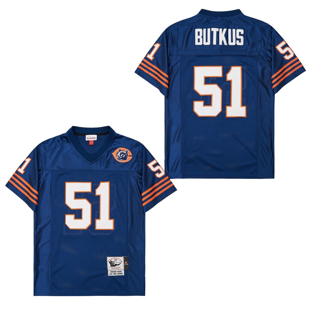 Men's Chicago Bears #51 Dick Butkus Mitchell & Ness Legacy Replica Jersey - Navy with Bear Patch
