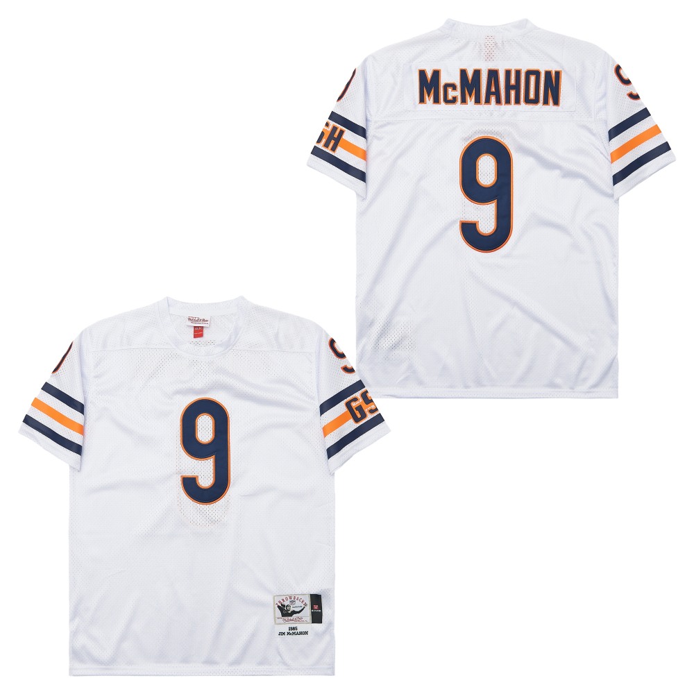 Men's Chicago Bears #9 Jim McMahon  Mitchell & Ness Big & Tall 1985 Retired Player Replica Jersey - White