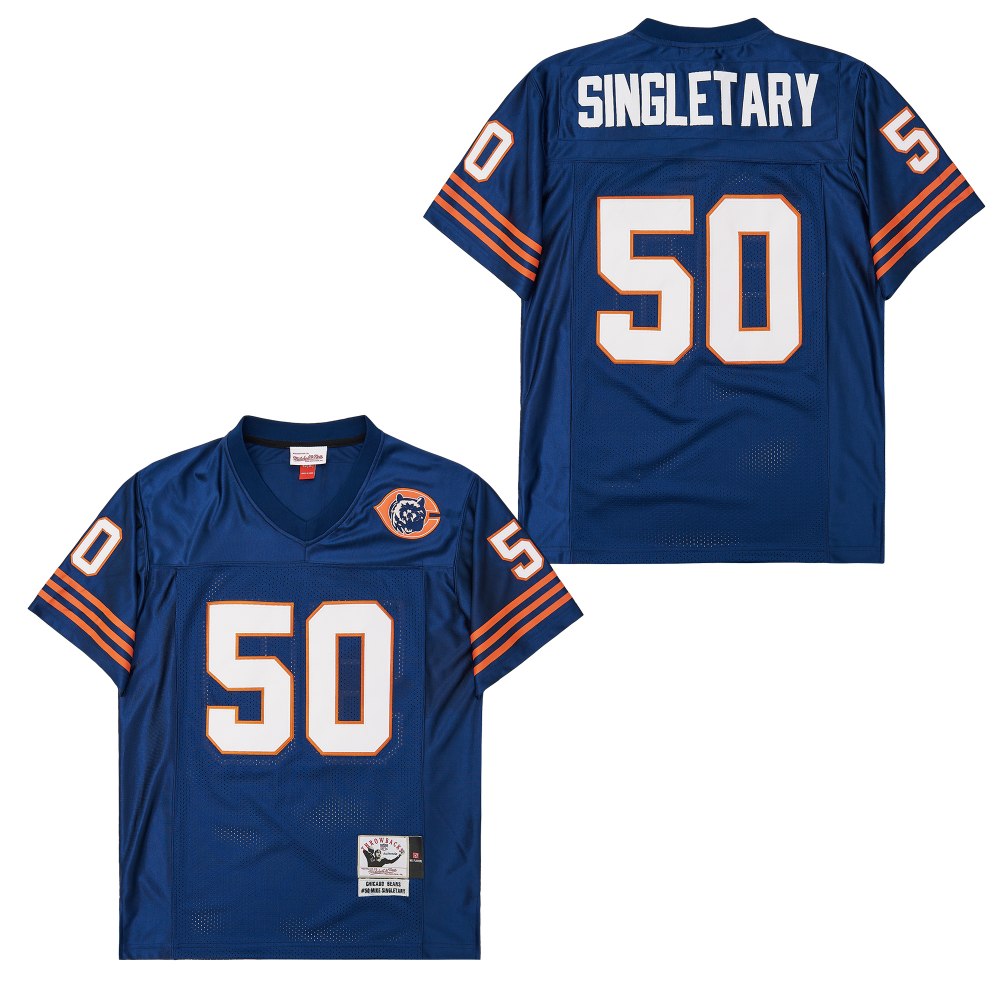 Men's Chicago Bears #50 Mike Singletary Mitchell & Ness Legacy Replica Jersey - Navy with Bear Patch