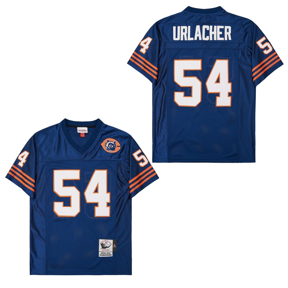 Men's Chicago Bears #54 Brian Urlacher  Mitchell & Ness Legacy Replica Jersey - Navy with Bear Patch