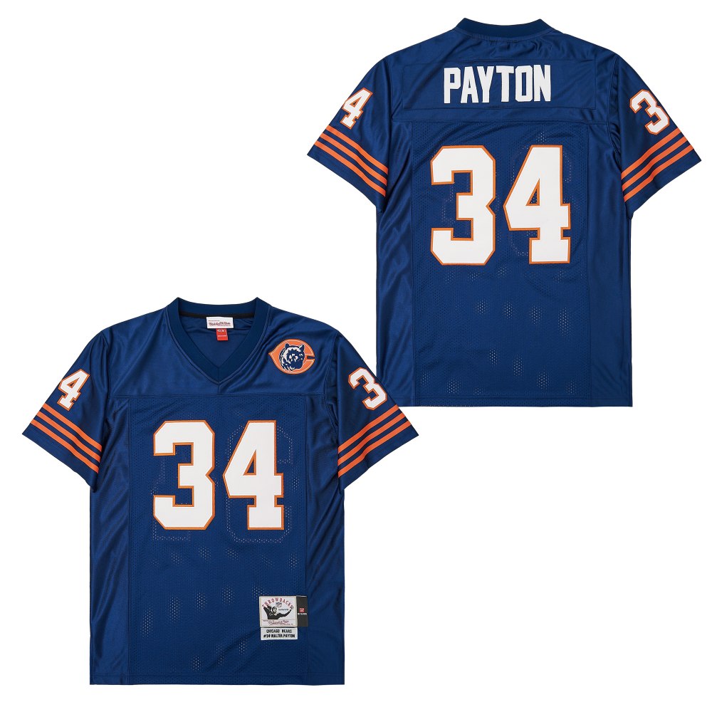 Men's Chicago Bears #34 Walter Payton 1983 Mitchell & Ness Throwback Retired Player Jersey - Navy  with Bear Patch
