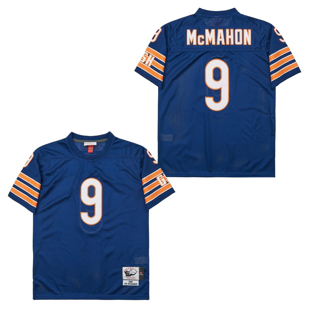 Men's Chicago Bears #9 Jim McMahon  Mitchell & Ness Big & Tall 1985 Retired Player Replica Jersey - Navy