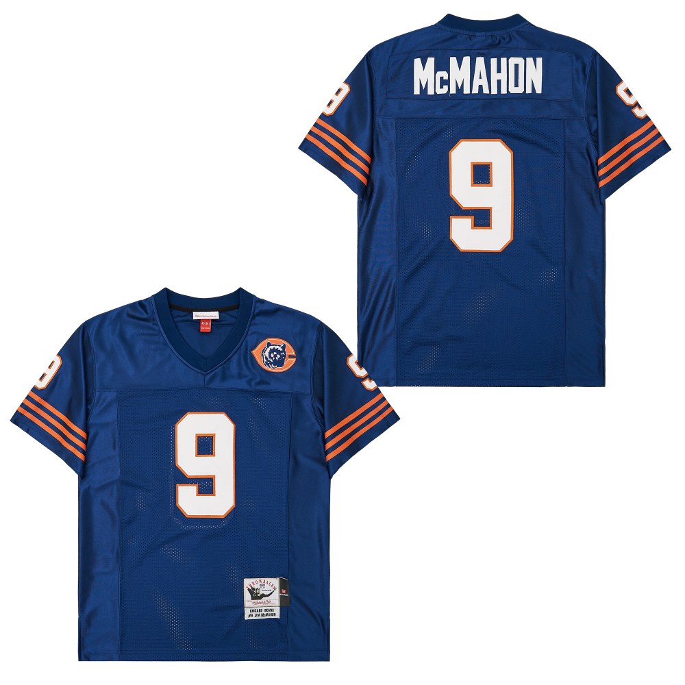 Men's Chicago Bears #9 Jim McMahon Mitchell & Ness Legacy Replica Jersey - Navy with Bear Patch